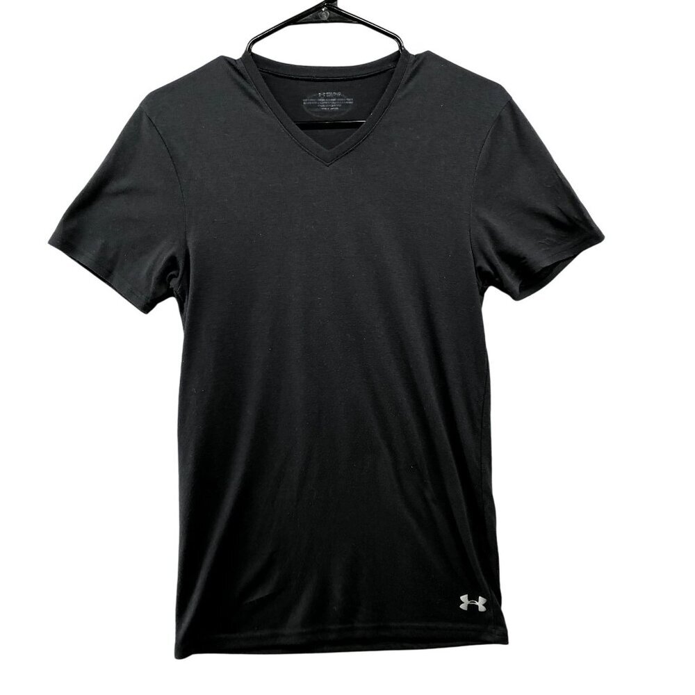 Under Armour UA‎ Active T Shirt Womens Small S Black Short Sleeve Crewneck Gym